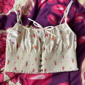 urban outfitters floral smocked bra top